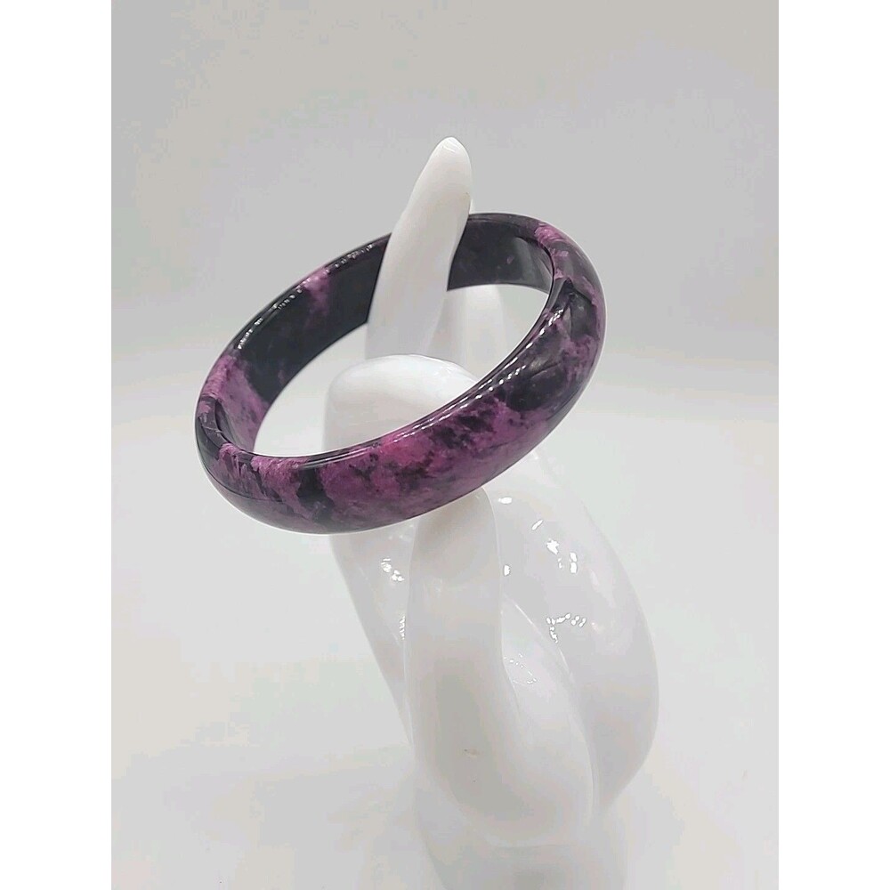 Plum Blossom Jade Bangle Purple Black Natural Stone Bracelet Gemstone Ring